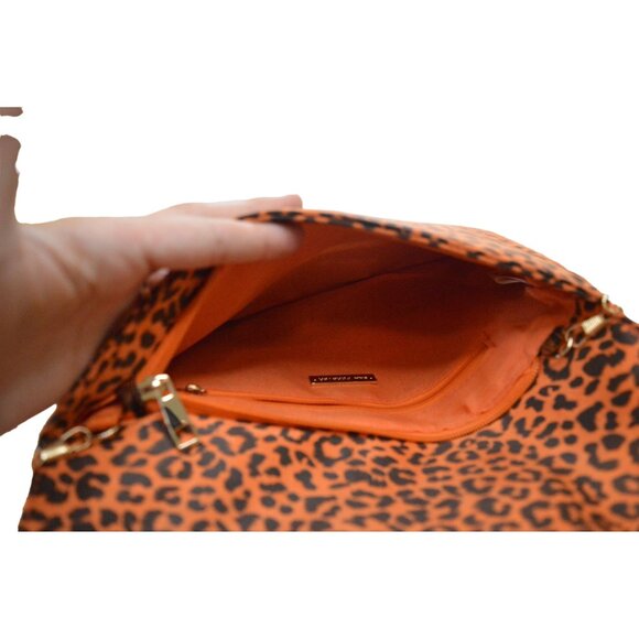3 am Forever Leopard Print Envelope Clutch Bag With Gold Chain Strap - Picture 3 of 7